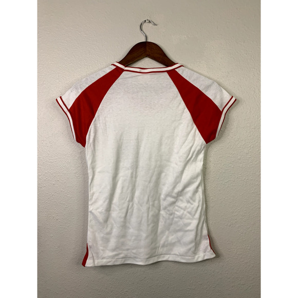 90s Vintage Le Riche M Medium Red White Montana MT Birdhouse Short Sleeve Shirt - Picture 8 of 10